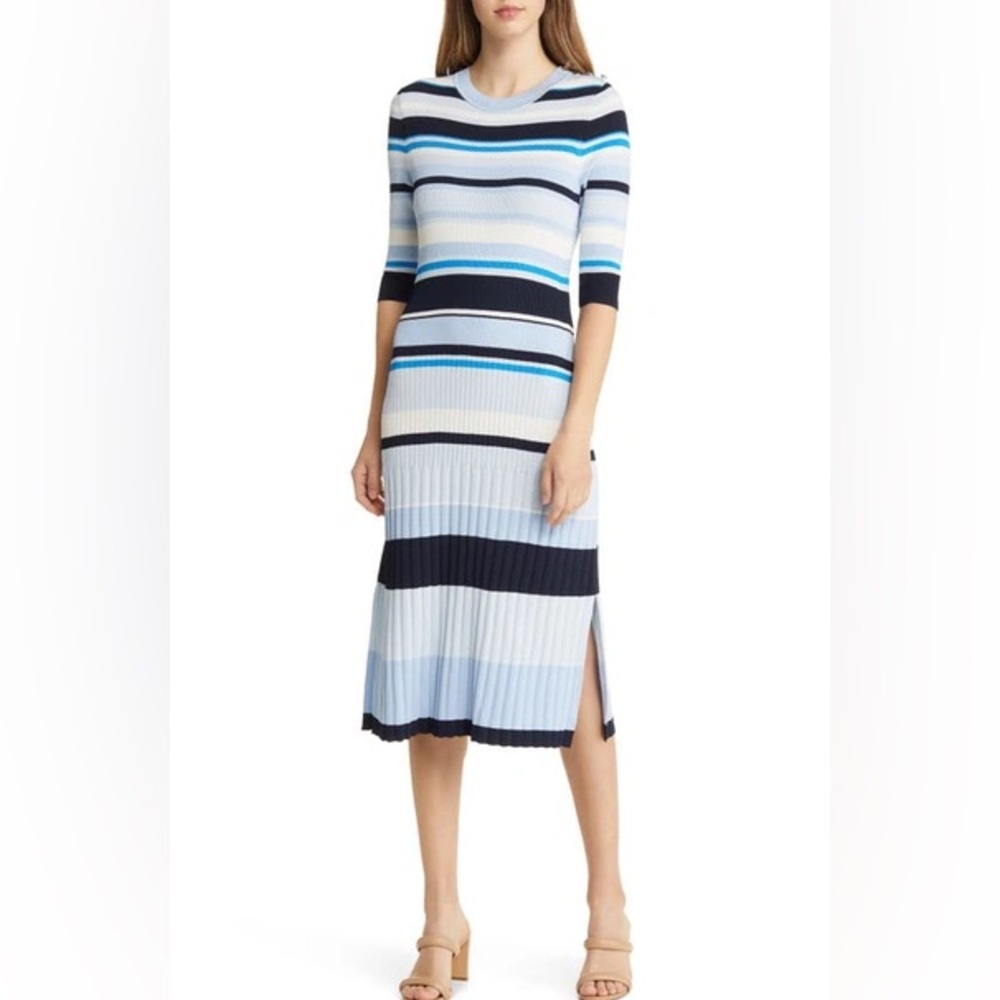 HUGO BOSS
Fonzipona Stripe Rib Sweater Dress In Patterned